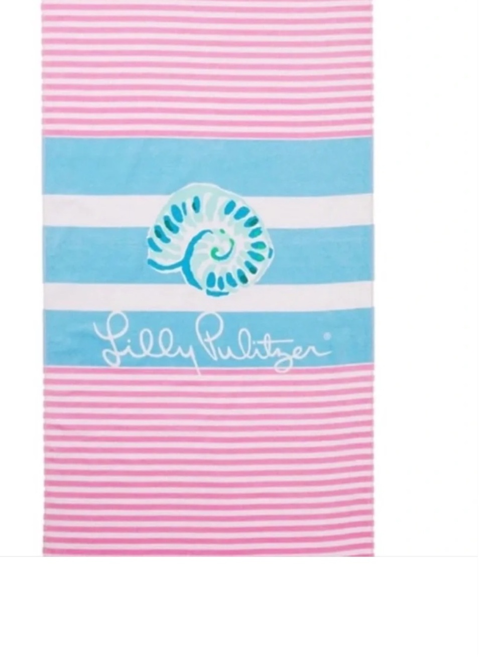 Lilly Pulitzer Pink & Blue Striped Shell Beach Towel - Picture 4 of 7